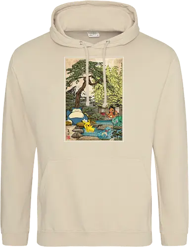 Chilling days in Japan - anime, manga, japan, japanese art, video games, ukiyo e, retro, Pocket - Standard Hoodie
