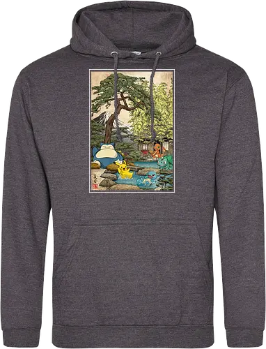 Chilling days in Japan - anime, manga, japan, japanese art, video games, ukiyo e, retro, Pocket - Standard Hoodie