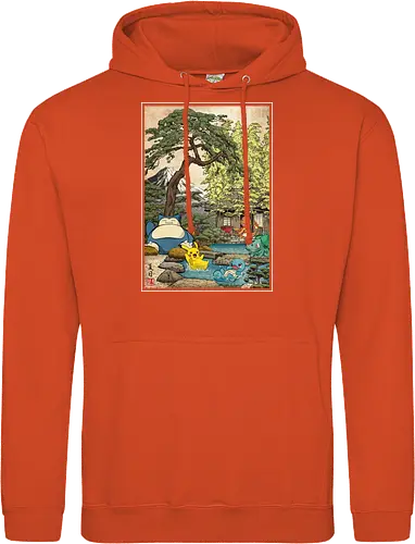 Chilling days in Japan - anime, manga, japan, japanese art, video games, ukiyo e, retro, Pocket - Standard Hoodie