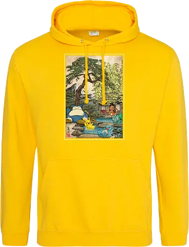 Chilling days in Japan - anime, manga, japan, japanese art, video games, ukiyo e, retro, Pocket - Standard Hoodie