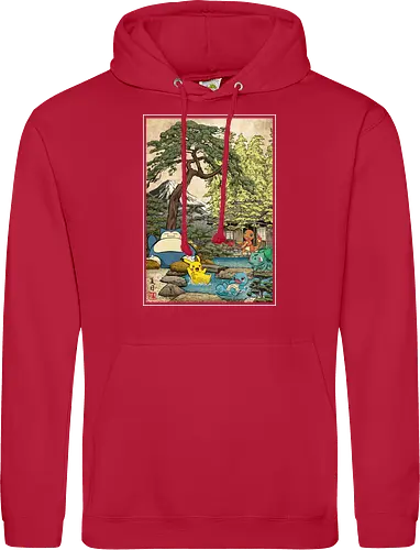 Chilling days in Japan - anime, manga, japan, japanese art, video games, ukiyo e, retro, Pocket - Standard Hoodie