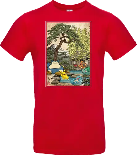 Chilling days in Japan - anime, manga, japan, japanese art, video games, ukiyo e, retro, Pocket - Standard T-Shirt