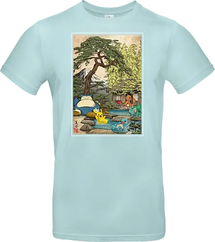 Chilling days in Japan - anime, manga, japan, japanese art, video games, ukiyo e, retro, Pocket - Standard T-Shirt