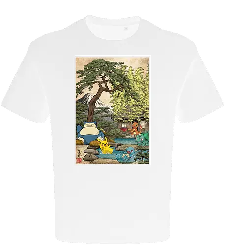 Chilling days in Japan - anime, manga, japan, japanese art, video games, ukiyo e, retro, Pocket - Oversize T-Shirt