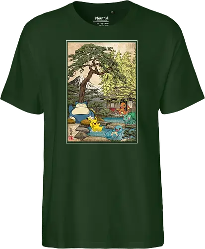 Chilling days in Japan - anime, manga, japan, japanese art, video games, ukiyo e, retro, Pocket - Fairtrade T-Shirt