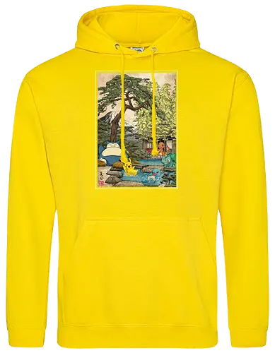 Chilling days in Japan - anime, manga, japan, japanese art, video games, ukiyo e, retro, Pocket - Standard Hoodie