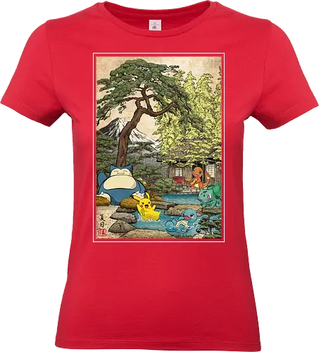 Chilling days in Japan - anime, manga, japan, japanese art, video games, ukiyo e, retro, Pocket - Standard T-Shirt (Frauen)