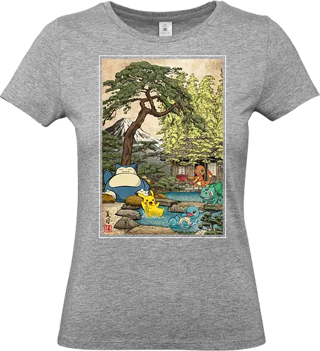Chilling days in Japan - anime, manga, japan, japanese art, video games, ukiyo e, retro, Pocket - Standard T-Shirt (Frauen)