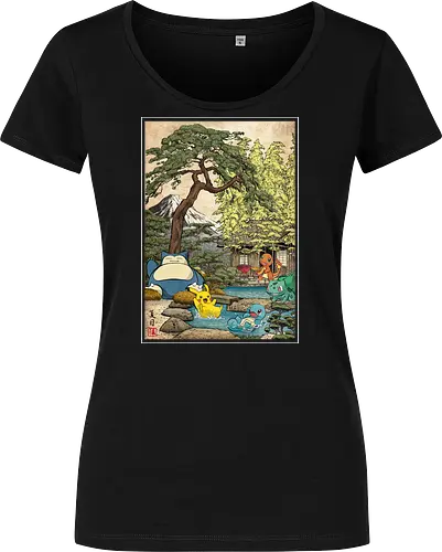 Chilling days in Japan - anime, manga, japan, japanese art, video games, ukiyo e, retro, Pocket - Damen T-Shirt