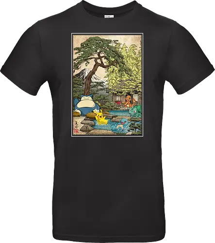 Chilling days in Japan - anime, manga, japan, japanese art, video games, ukiyo e, retro, Pocket - Standard T-Shirt