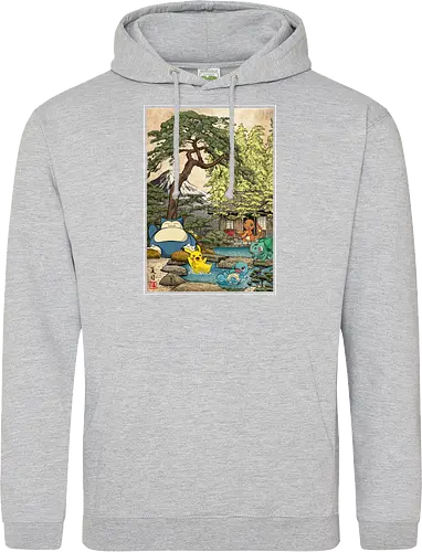 Chilling days in Japan - anime, manga, japan, japanese art, video games, ukiyo e, retro, Pocket - Standard Hoodie