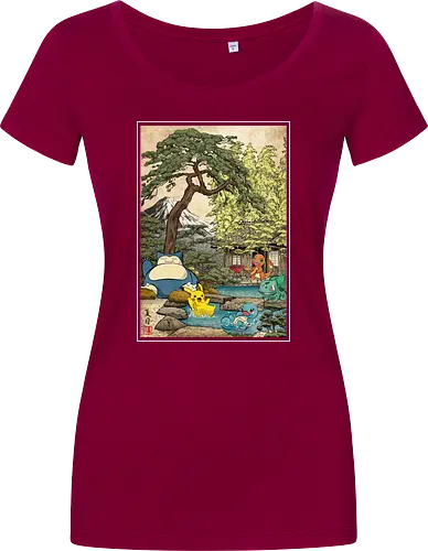 Chilling days in Japan - anime, manga, japan, japanese art, video games, ukiyo e, retro, Pocket - Damen T-Shirt