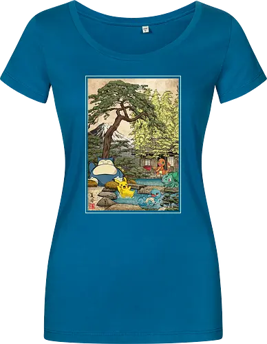 Chilling days in Japan - anime, manga, japan, japanese art, video games, ukiyo e, retro, Pocket - Damen T-Shirt