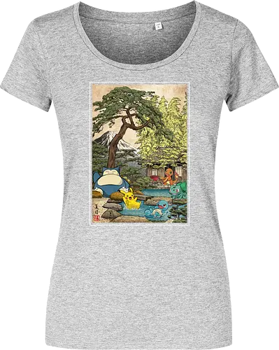 Chilling days in Japan - anime, manga, japan, japanese art, video games, ukiyo e, retro, Pocket - Damen T-Shirt