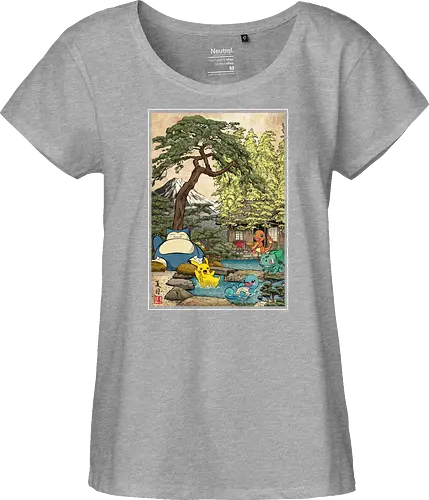 Chilling days in Japan - anime, manga, japan, japanese art, video games, ukiyo e, retro, Pocket - Fairtrade Girl Shirt