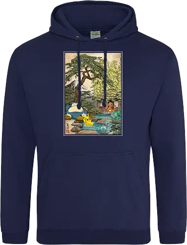 Chilling days in Japan - anime, manga, japan, japanese art, video games, ukiyo e, retro, Pocket - Standard Hoodie