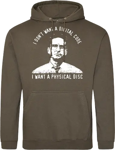 Falling Down Discs - falling down, funny, gaming, gamers, physical, copies, disks, cds, blu rays, digital downloads - Standard Hoodie
