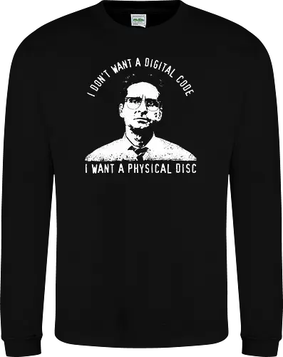 Falling Down Discs - falling down, funny, gaming, gamers, physical, copies, disks, cds, blu rays, digital downloads - Sweatshirt