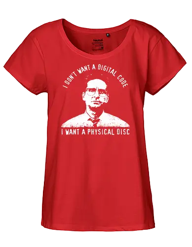 Falling Down Discs - falling down, funny, gaming, gamers, physical, copies, disks, cds, blu rays, digital downloads - Fairtrade Girl Shirt