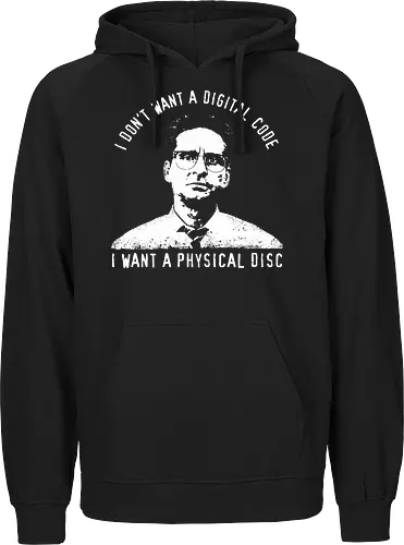 Falling Down Discs - falling down, funny, gaming, gamers, physical, copies, disks, cds, blu rays, digital downloads - Fairtrade Hoodie