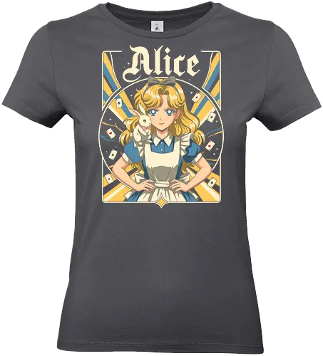 Alice - alice, wonderland, fantasy, fairytale, rabbit, magic, storybook, anime, manga, kawaii, retro, vintage, geek, classic, adventure, curious, dream, dreamy, whimsical, fantastic, tea, queen, cards, aesthetic, illustration, art, magical, nostalgia, fable, fairy - Standard T-Shirt (Frauen)