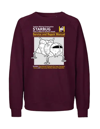 Weltraum Insekten-Shuttle Technisches Servicehandbuch Bergbau - Weltraum Insekten-Shuttle Handbuch, Bergbaugesellschaft Shuttle, Sci-Fi Servicehandbuch Parodie, Vintage Raumschiff Design, Geek Shuttle Druck, humoristisches Servicehandbuch Kunst, britisches Sci-Fi Shirt, Insekten-Schiff Design, Red Dwarf, Starbug, Jupiter Mining Corporation, JMC, Dave Lister, Arnold Rimmer, The Cat, Kryten, Sci-Fi Komödie Druck, Weltraum technische Parodie Kunst, Geek Humor Shirt, Vintage Raumshuttle Design, Gesellschaftsschiff Druck, humoristische Sci-Fi Kunst, Premium Nerd Shirt - Fairtrade Sweatshirt