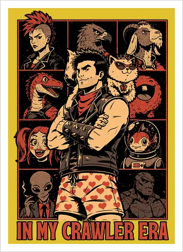Dungeon Crawler Era - Nerd, Geek, Fantasy, Adventure, Rpg, Litrpg, Book, Books, Bookworm, Science Fantasy, Science Fiction, Scifi, Cat, Pet, Donut, Funny, Post-apocalyptic, Apocalypse, Post Apocalyptic, Apocalyptic Cats, Postapocalypse, Post-apocalypse, Poster, Parody, Dinosaur, Velociraptor, Vintage, Retro, Retro Vintage, Retro Advertising, Retro Publicity, Mashup, Eras, Eras Tour, Music, Show, Tour, World Tour, Tour Poster - Kunstdruck
