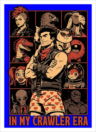 Dungeon Crawler Era - Nerd, Geek, Fantasy, Adventure, Rpg, Litrpg, Book, Books, Bookworm, Science Fantasy, Science Fiction, Scifi, Cat, Pet, Donut, Funny, Post-apocalyptic, Apocalypse, Post Apocalyptic, Apocalyptic Cats, Postapocalypse, Post-apocalypse, Poster, Parody, Dinosaur, Velociraptor, Vintage, Retro, Retro Vintage, Retro Advertising, Retro Publicity, Mashup, Eras, Eras Tour, Music, Show, Tour, World Tour, Tour Poster - Kunstdruck