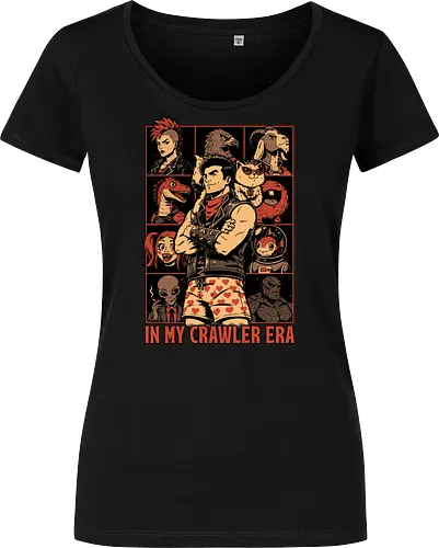 Dungeon Crawler Era - Nerd, Geek, Fantasy, Adventure, Rpg, Litrpg, Book, Books, Bookworm, Science Fantasy, Science Fiction, Scifi, Cat, Pet, Donut, Funny, Post-apocalyptic, Apocalypse, Post Apocalyptic, Apocalyptic Cats, Postapocalypse, Post-apocalypse, Poster, Parody, Dinosaur, Velociraptor, Vintage, Retro, Retro Vintage, Retro Advertising, Retro Publicity, Mashup, Eras, Eras Tour, Music, Show, Tour, World Tour, Tour Poster - Damen T-Shirt