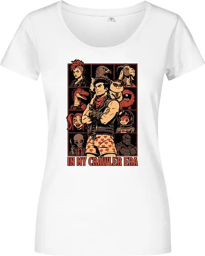 Dungeon Crawler Era - Nerd, Geek, Fantasy, Adventure, Rpg, Litrpg, Book, Books, Bookworm, Science Fantasy, Science Fiction, Scifi, Cat, Pet, Donut, Funny, Post-apocalyptic, Apocalypse, Post Apocalyptic, Apocalyptic Cats, Postapocalypse, Post-apocalypse, Poster, Parody, Dinosaur, Velociraptor, Vintage, Retro, Retro Vintage, Retro Advertising, Retro Publicity, Mashup, Eras, Eras Tour, Music, Show, Tour, World Tour, Tour Poster - Damen T-Shirt