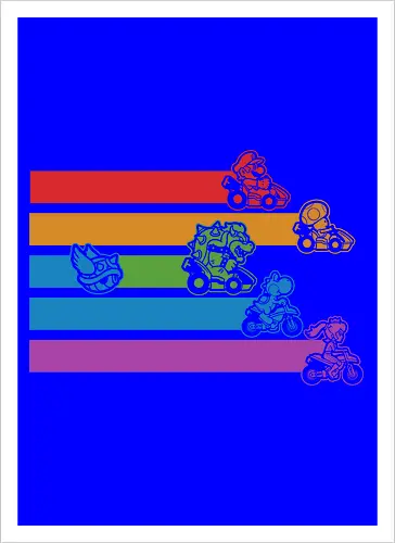 Kart Shell Game - game, games, video game, video games, vintage, retro, vintage retro, classic, classic video game, classic video games, classic game, classic games, kart, nerd, geek, cool - Kunstdruck