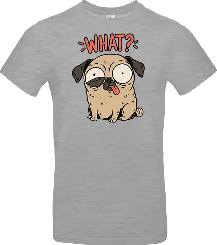 Pug Dog Funny - Pug, Dog, Funny, Fun, Pet, Animal, Cool, Just Awesome, Awesome, Lost, Cute, Life, Derpy, What, Dumb, Pugs, Original Art - Standard T-Shirt