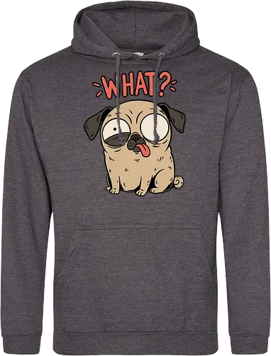 Pug Dog Funny - Pug, Dog, Funny, Fun, Pet, Animal, Cool, Just Awesome, Awesome, Lost, Cute, Life, Derpy, What, Dumb, Pugs, Original Art - Standard Hoodie