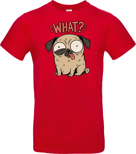 Pug Dog Funny - Pug, Dog, Funny, Fun, Pet, Animal, Cool, Just Awesome, Awesome, Lost, Cute, Life, Derpy, What, Dumb, Pugs, Original Art - Standard T-Shirt