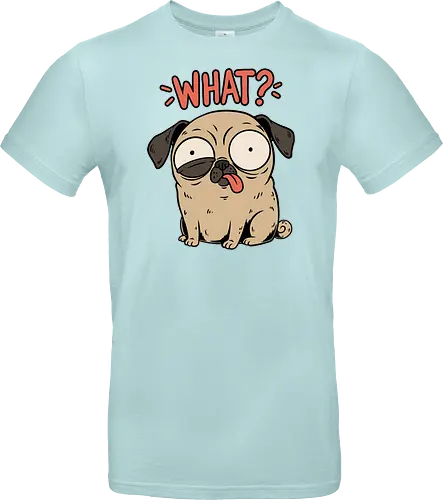 Pug Dog Funny - Pug, Dog, Funny, Fun, Pet, Animal, Cool, Just Awesome, Awesome, Lost, Cute, Life, Derpy, What, Dumb, Pugs, Original Art - Standard T-Shirt