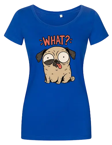Pug Dog Funny - Pug, Dog, Funny, Fun, Pet, Animal, Cool, Just Awesome, Awesome, Lost, Cute, Life, Derpy, What, Dumb, Pugs, Original Art - Damen T-Shirt