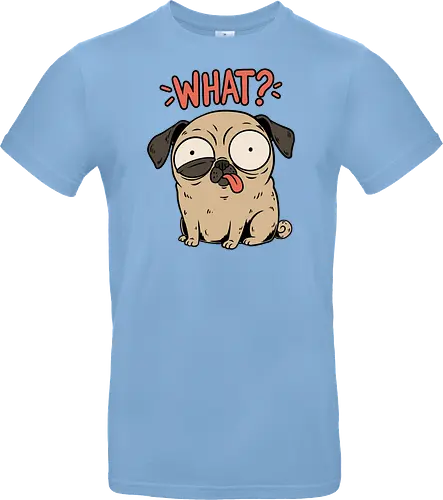 Pug Dog Funny - Pug, Dog, Funny, Fun, Pet, Animal, Cool, Just Awesome, Awesome, Lost, Cute, Life, Derpy, What, Dumb, Pugs, Original Art - Standard T-Shirt