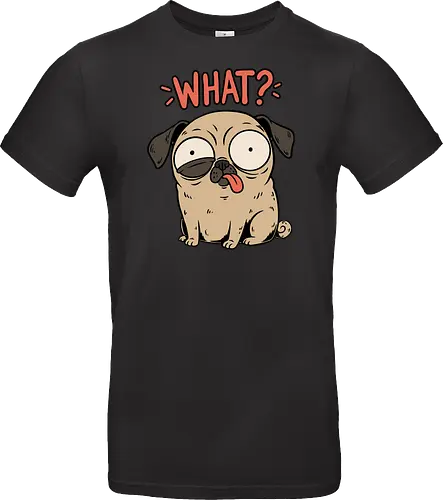 Pug Dog Funny - Pug, Dog, Funny, Fun, Pet, Animal, Cool, Just Awesome, Awesome, Lost, Cute, Life, Derpy, What, Dumb, Pugs, Original Art - Standard T-Shirt