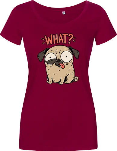 Pug Dog Funny - Pug, Dog, Funny, Fun, Pet, Animal, Cool, Just Awesome, Awesome, Lost, Cute, Life, Derpy, What, Dumb, Pugs, Original Art - Damen T-Shirt