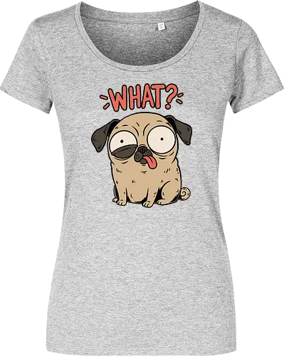 Pug Dog Funny - Pug, Dog, Funny, Fun, Pet, Animal, Cool, Just Awesome, Awesome, Lost, Cute, Life, Derpy, What, Dumb, Pugs, Original Art - Damen T-Shirt
