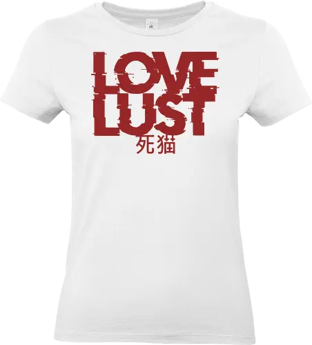 Love or Lust - love, lust, metal logo, deathcore, death metal, heavy metal, black metal, heavy metal font, metal artwork, street style, streetwear, dirty mind, black craft, dark magic, macabre, goth, gothic, dark lettering, dark art, black work, demon, spirit, evil, satan, Black and White, macabre - Standard T-Shirt (Frauen)