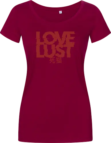 Love or Lust - love, lust, metal logo, deathcore, death metal, heavy metal, black metal, heavy metal font, metal artwork, street style, streetwear, dirty mind, black craft, dark magic, macabre, goth, gothic, dark lettering, dark art, black work, demon, spirit, evil, satan, Black and White, macabre - Damen T-Shirt