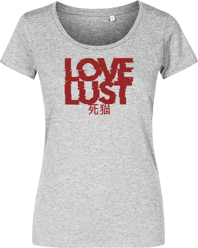 Love or Lust - love, lust, metal logo, deathcore, death metal, heavy metal, black metal, heavy metal font, metal artwork, street style, streetwear, dirty mind, black craft, dark magic, macabre, goth, gothic, dark lettering, dark art, black work, demon, spirit, evil, satan, Black and White, macabre - Damen T-Shirt