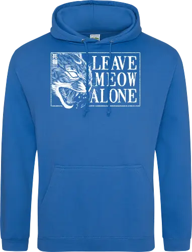 Leave Meow Alone - baphomet, satanic cat, neko, cat, death cat, skull cat, metal cat, death metal, deathcore, black metal, aesthetic, japan, introvert, alone, anti social, black and white, streetwear, macabre, satanic, goth, goth cat, gothic, dark art, metal logo, black metal logo, deathcore font, occult, underground, black work, rebel cat, witchcraft, halloween, dark magic, lucifer, demon, hell, devil - Standard Hoodie