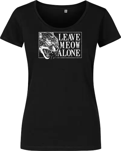 Leave Meow Alone - baphomet, satanic cat, neko, cat, death cat, skull cat, metal cat, death metal, deathcore, black metal, aesthetic, japan, introvert, alone, anti social, black and white, streetwear, macabre, satanic, goth, goth cat, gothic, dark art, metal logo, black metal logo, deathcore font, occult, underground, black work, rebel cat, witchcraft, halloween, dark magic, lucifer, demon, hell, devil - Damen T-Shirt