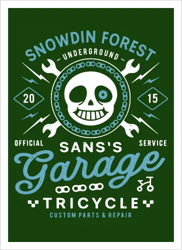 Snowdin Forest Garage Grunge - Tale, deltarune, muffet, sans, spider cider, indie game, video game, gaming, rpg, flowey, mettaton, gamer, papyrus, toriel, asgore, coffee - Kunstdruck