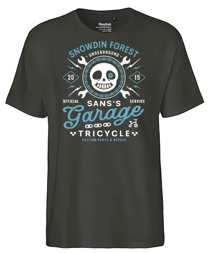 Snowdin Forest Garage Grunge - Tale, deltarune, muffet, sans, spider cider, indie game, video game, gaming, rpg, flowey, mettaton, gamer, papyrus, toriel, asgore, coffee - Fairtrade T-Shirt