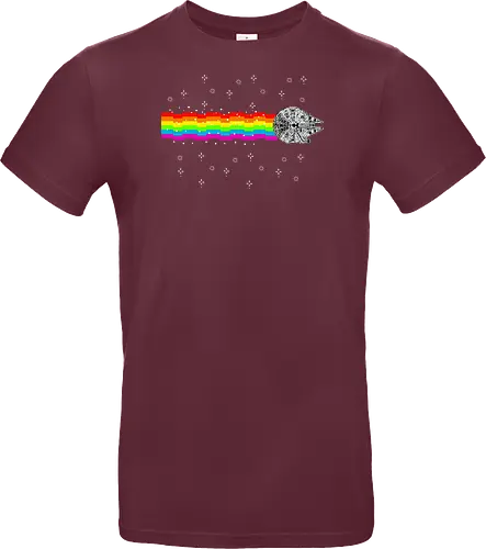Nyan falcon - 8-bit, Space Opera, nyan cat, scifi, funny, millenium space ship, movie, fun, memes - Standard T-Shirt