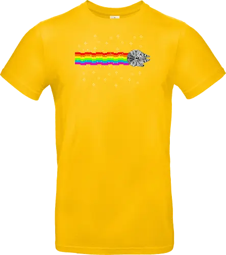 Nyan falcon - 8-bit, Space Opera, nyan cat, scifi, funny, millenium space ship, movie, fun, memes - Standard T-Shirt