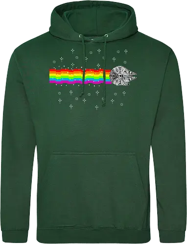 Nyan falcon - 8-bit, Space Opera, nyan cat, scifi, funny, millenium space ship, movie, fun, memes - Standard Hoodie